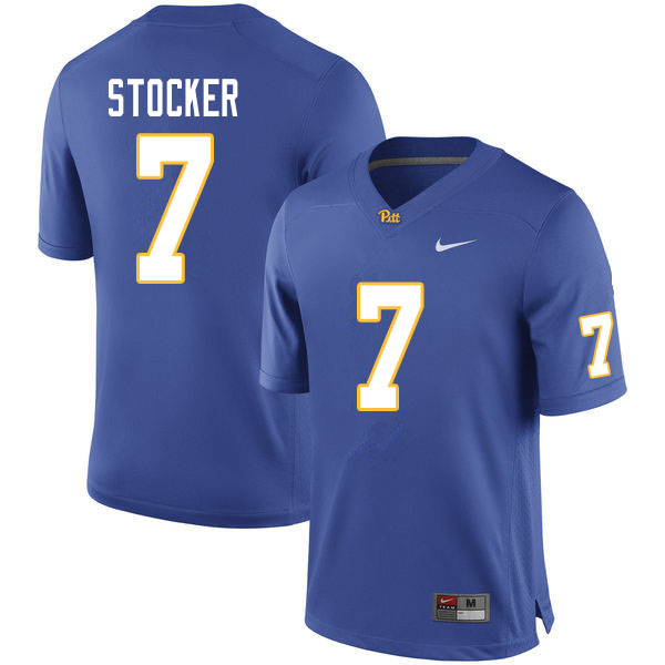 Men #7 Jazzee Stocker Pitt Panthers College Football Jerseys Sale-Royal